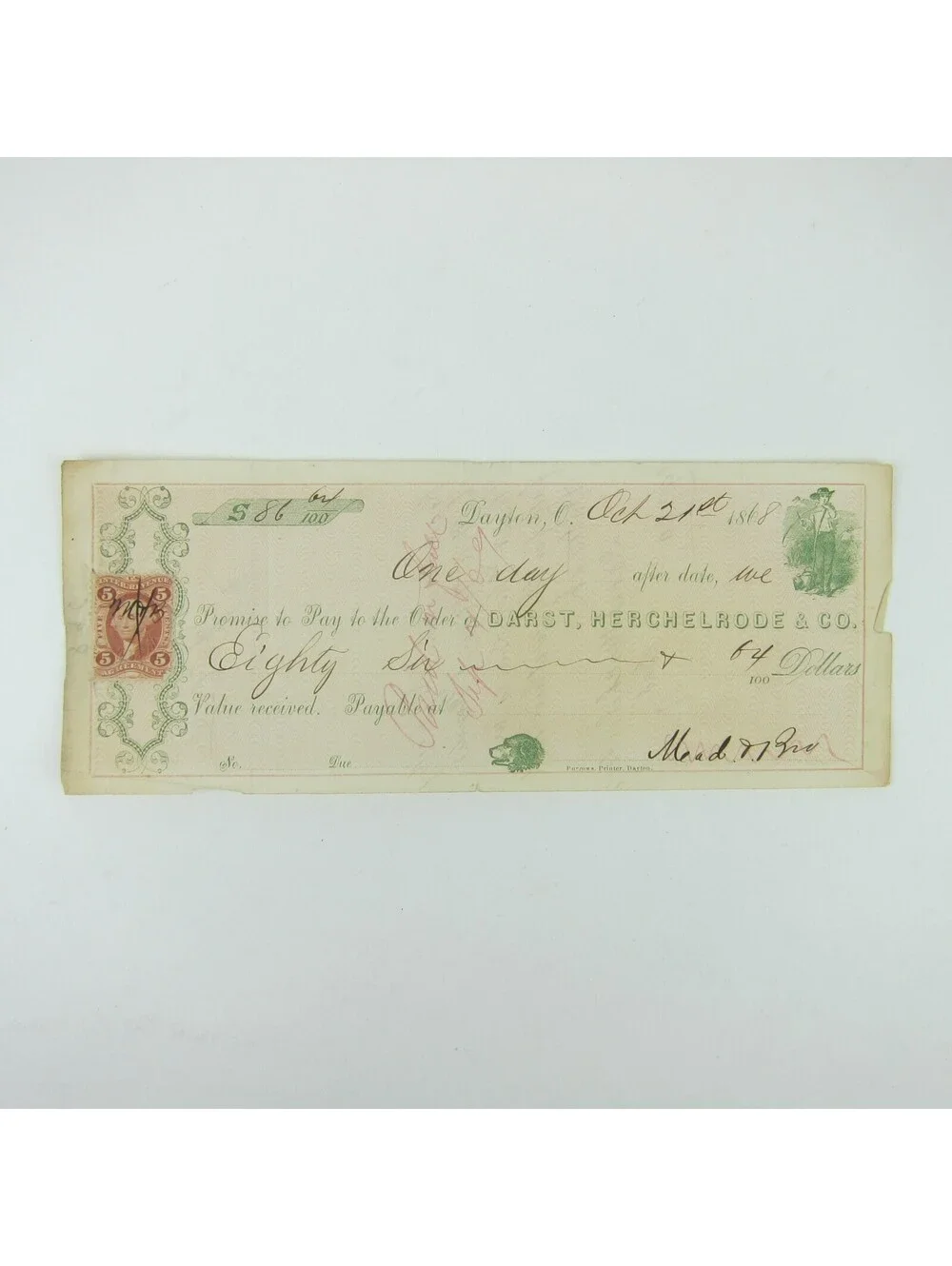 N/A 1868 promissory